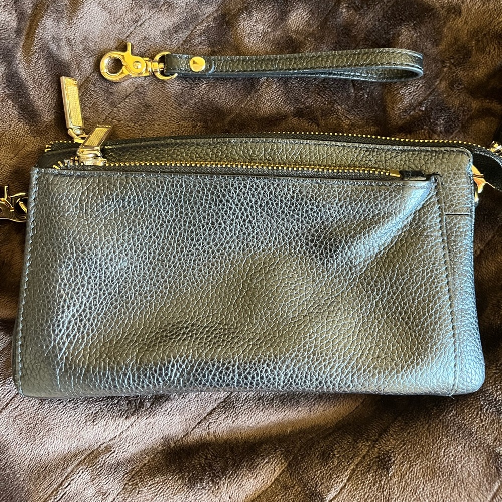 Zenith black 100% leather crossbody bag